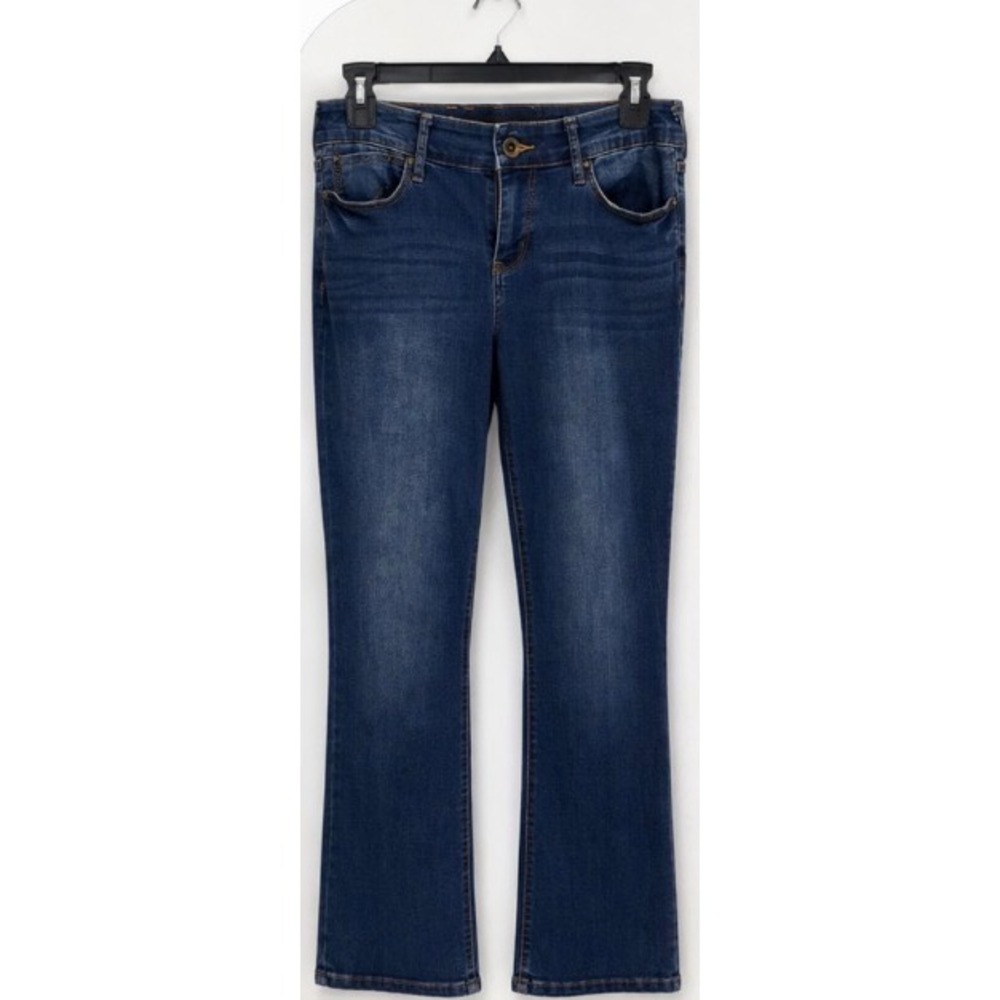 Natural Reflections Womens Bootcut Jeans Dark Wash Blue Vita Stretch Size 10